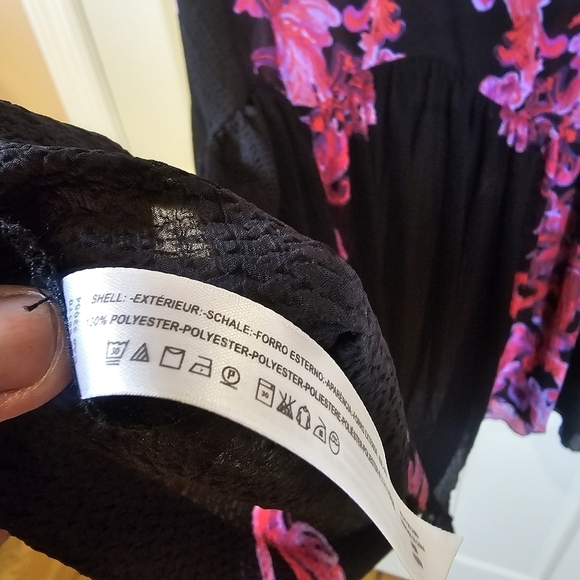 Free People Babydoll Oversized Bell Sleeved Bohemian Gypsy Tunic Sheer - Picture 6 of 6